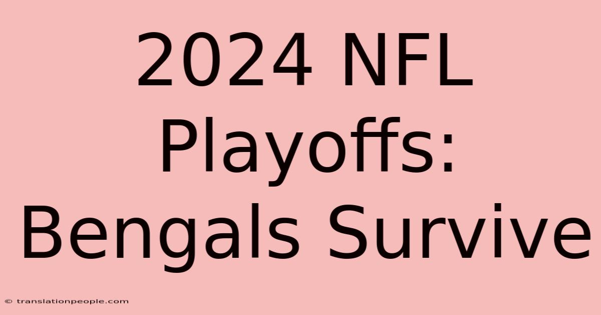 2024 NFL Playoffs: Bengals Survive