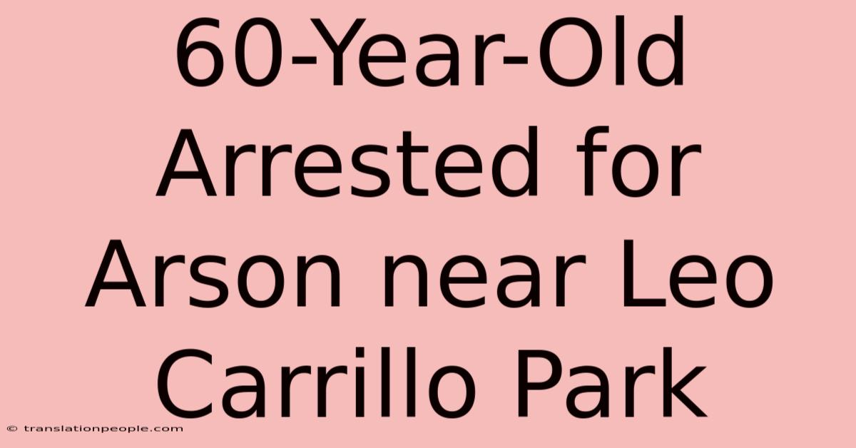 60-Year-Old Arrested For Arson Near Leo Carrillo Park