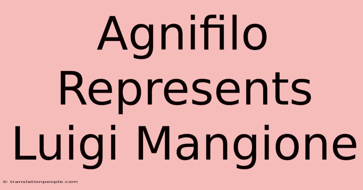 Agnifilo Represents Luigi Mangione