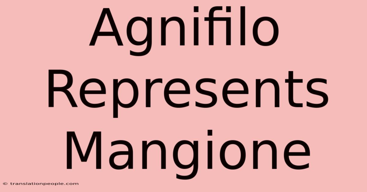 Agnifilo Represents Mangione