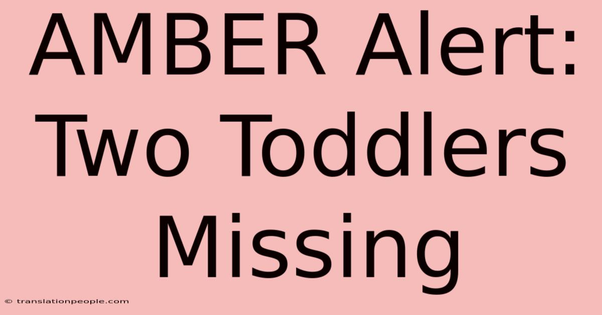 AMBER Alert: Two Toddlers Missing