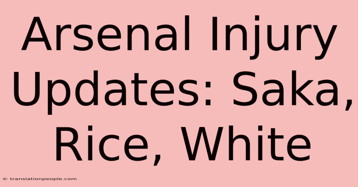 Arsenal Injury Updates: Saka, Rice, White