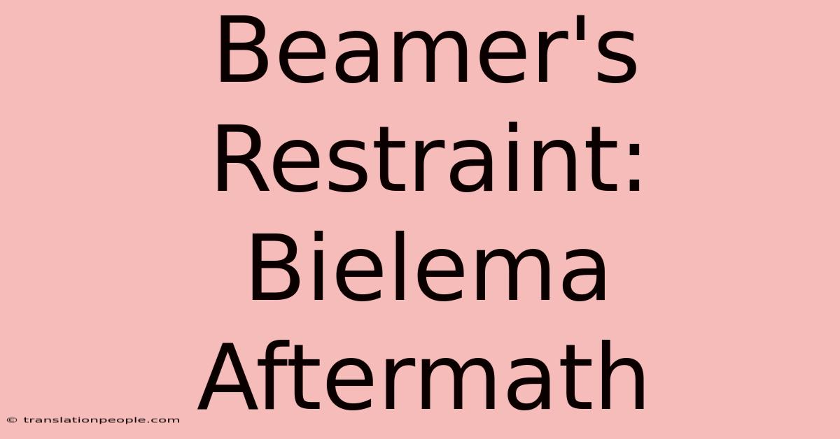 Beamer's Restraint: Bielema Aftermath