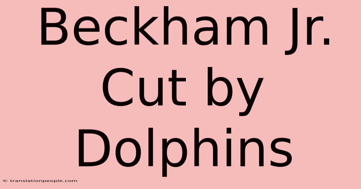 Beckham Jr. Cut By Dolphins