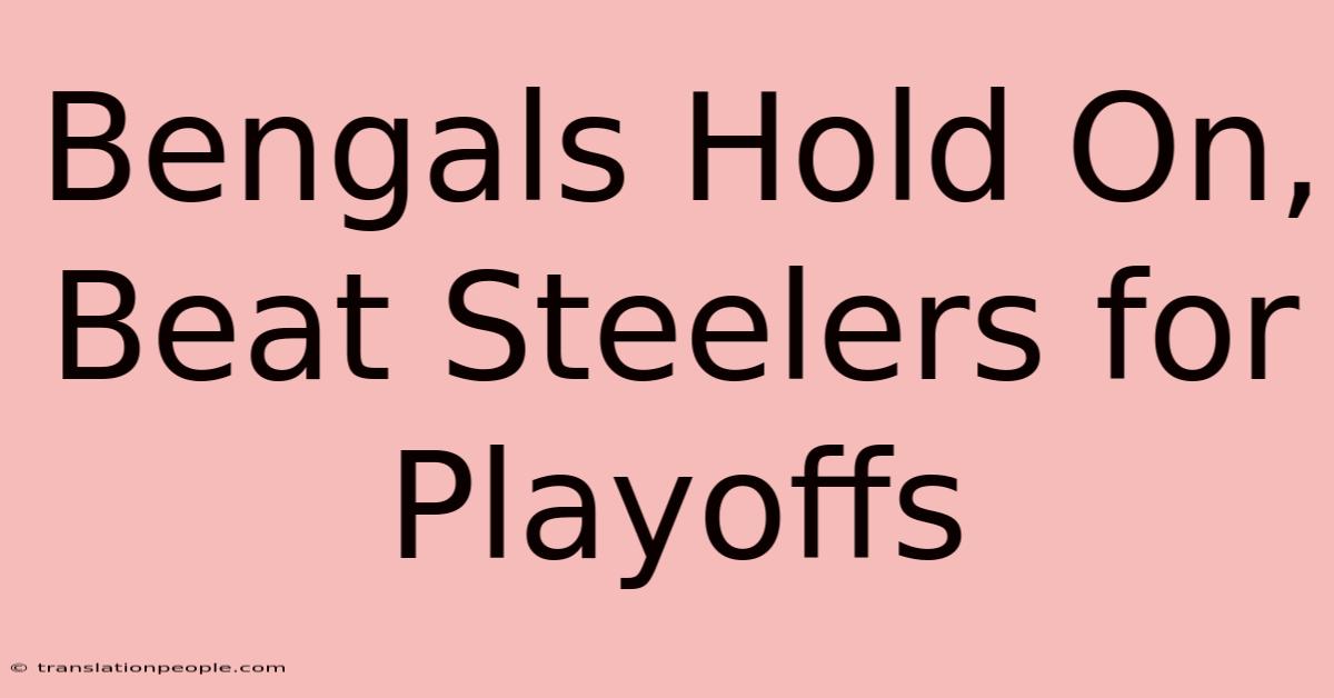 Bengals Hold On, Beat Steelers For Playoffs