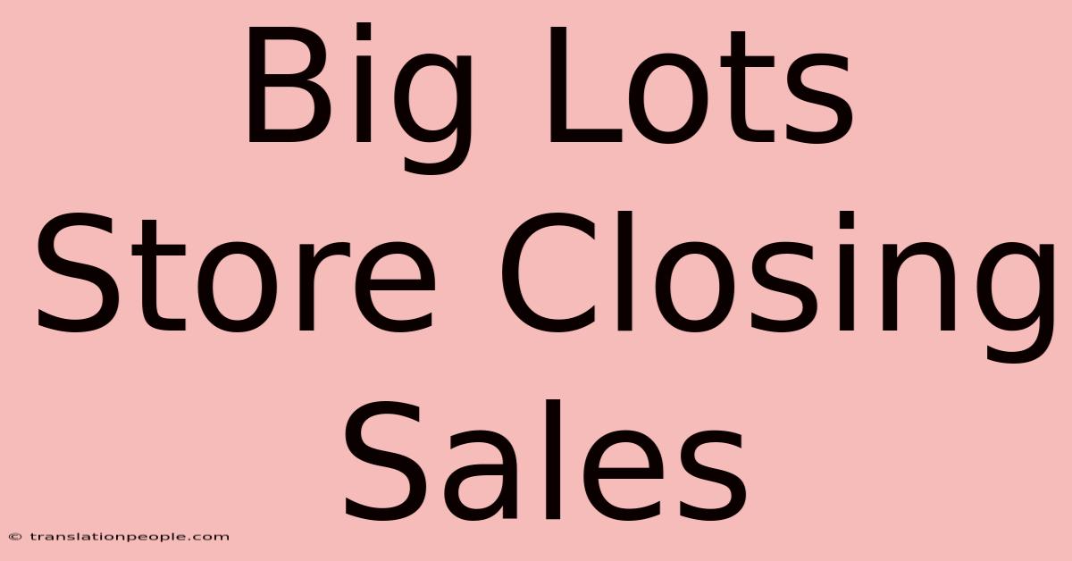 Big Lots Store Closing Sales