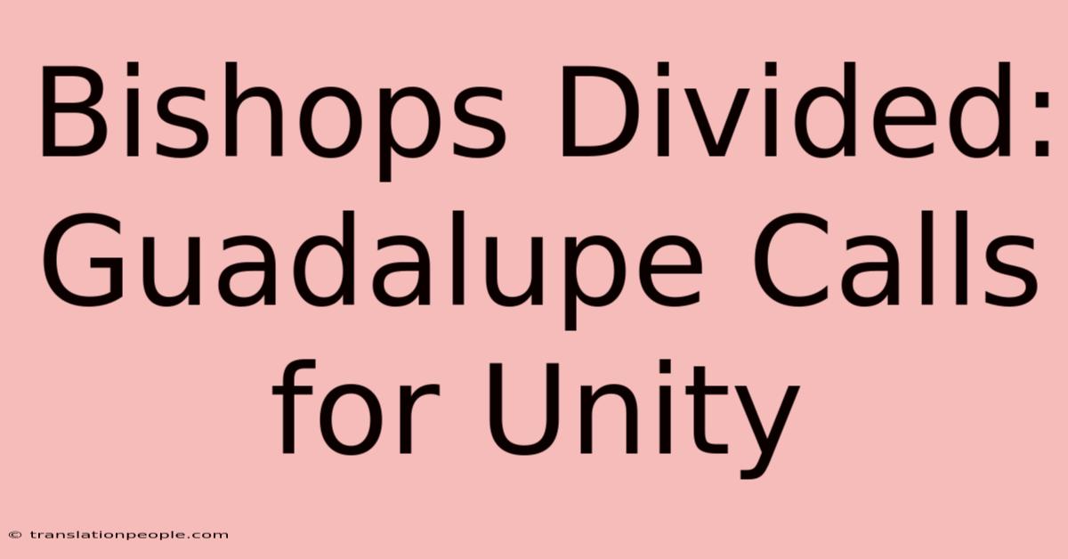 Bishops Divided: Guadalupe Calls For Unity