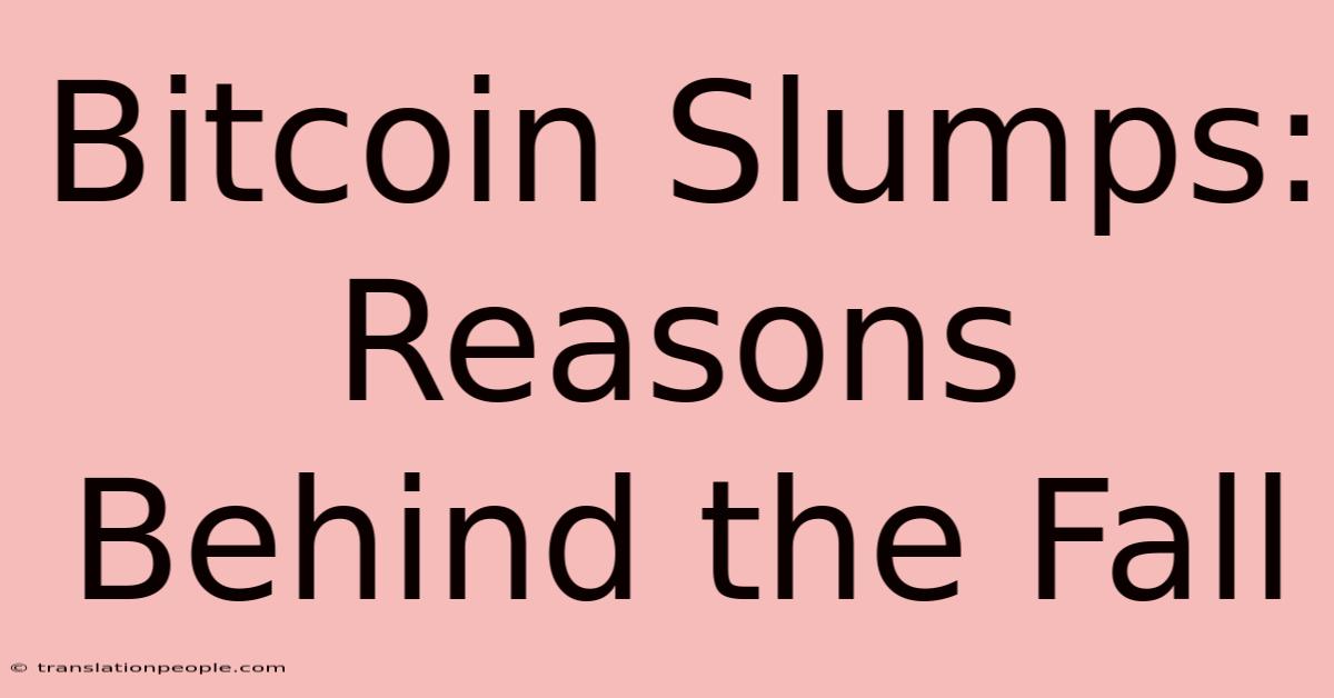 Bitcoin Slumps: Reasons Behind The Fall