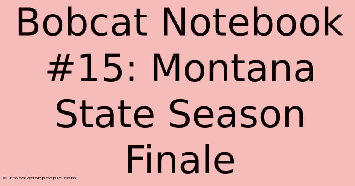 Bobcat Notebook #15: Montana State Season Finale