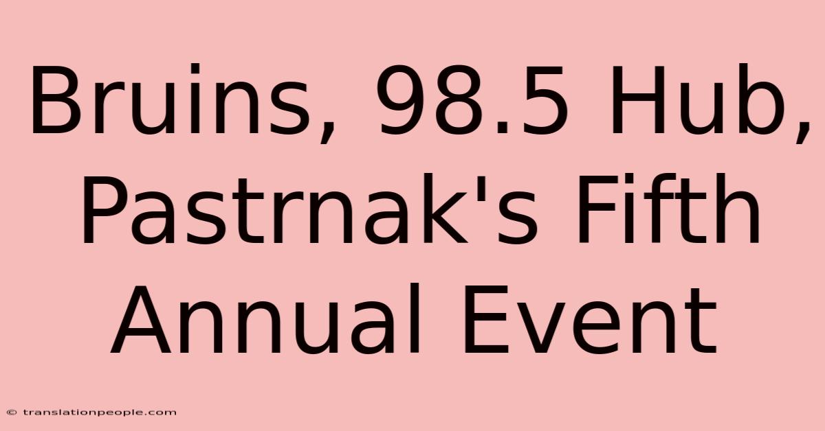 Bruins, 98.5 Hub, Pastrnak's Fifth Annual Event