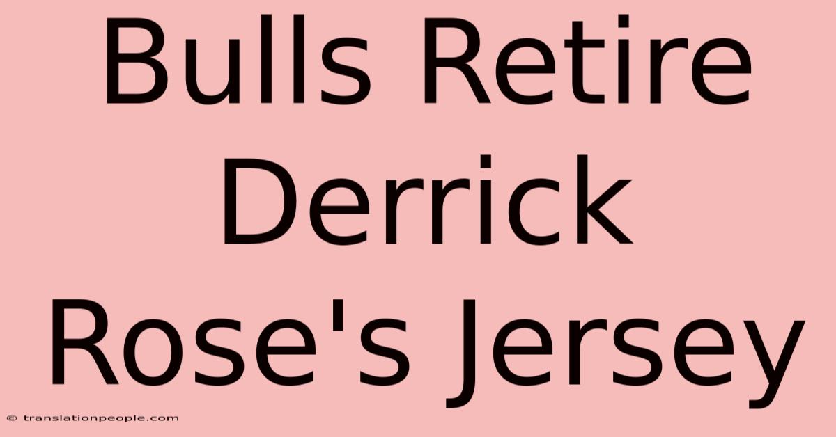 Bulls Retire Derrick Rose's Jersey