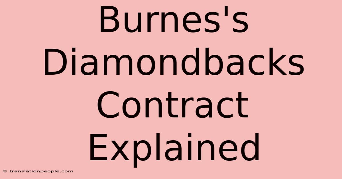 Burnes's Diamondbacks Contract Explained