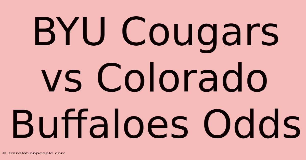 BYU Cougars Vs Colorado Buffaloes Odds