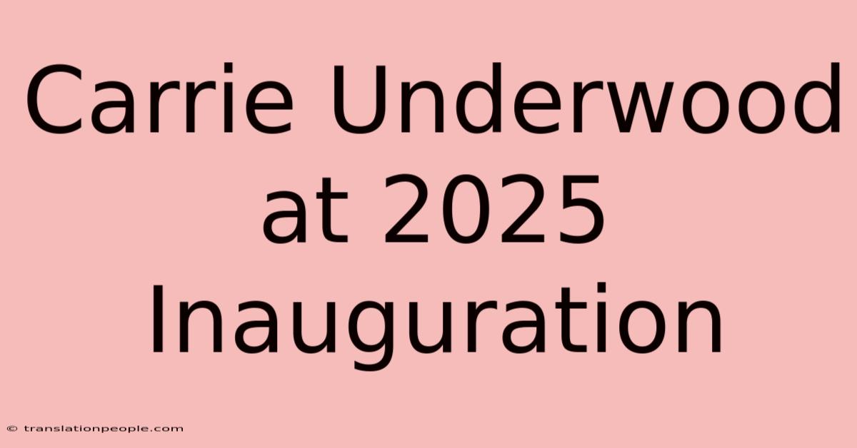 Carrie Underwood At 2025 Inauguration