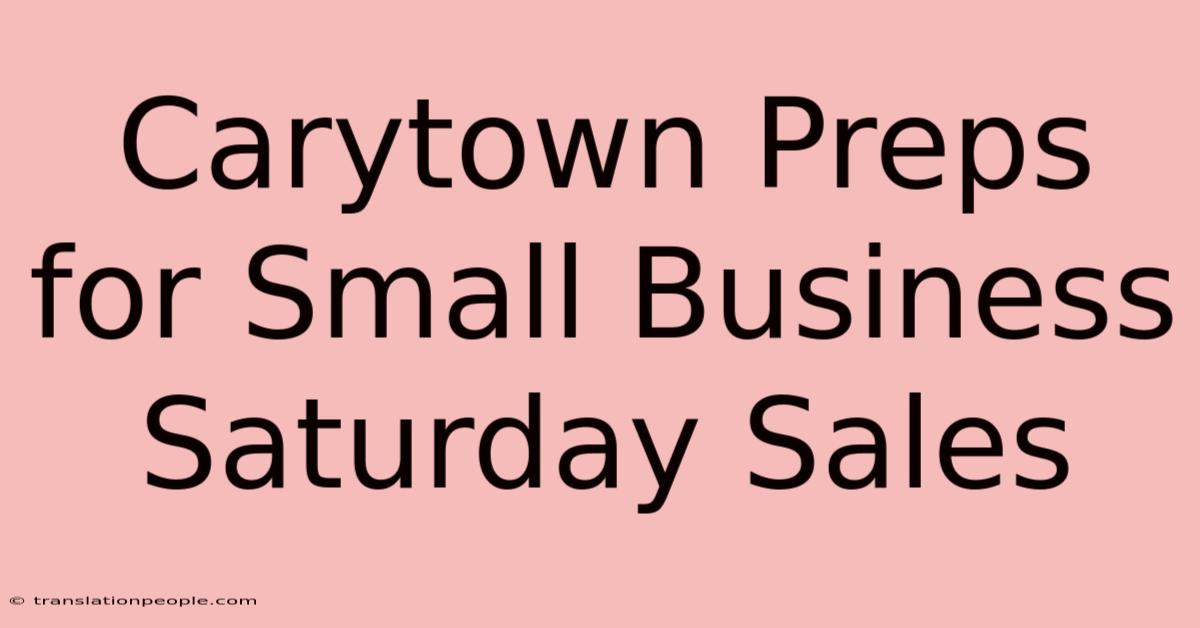 Carytown Preps For Small Business Saturday Sales