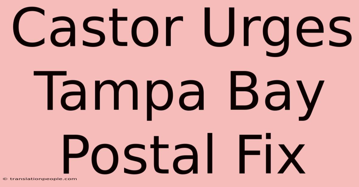 Castor Urges Tampa Bay Postal Fix