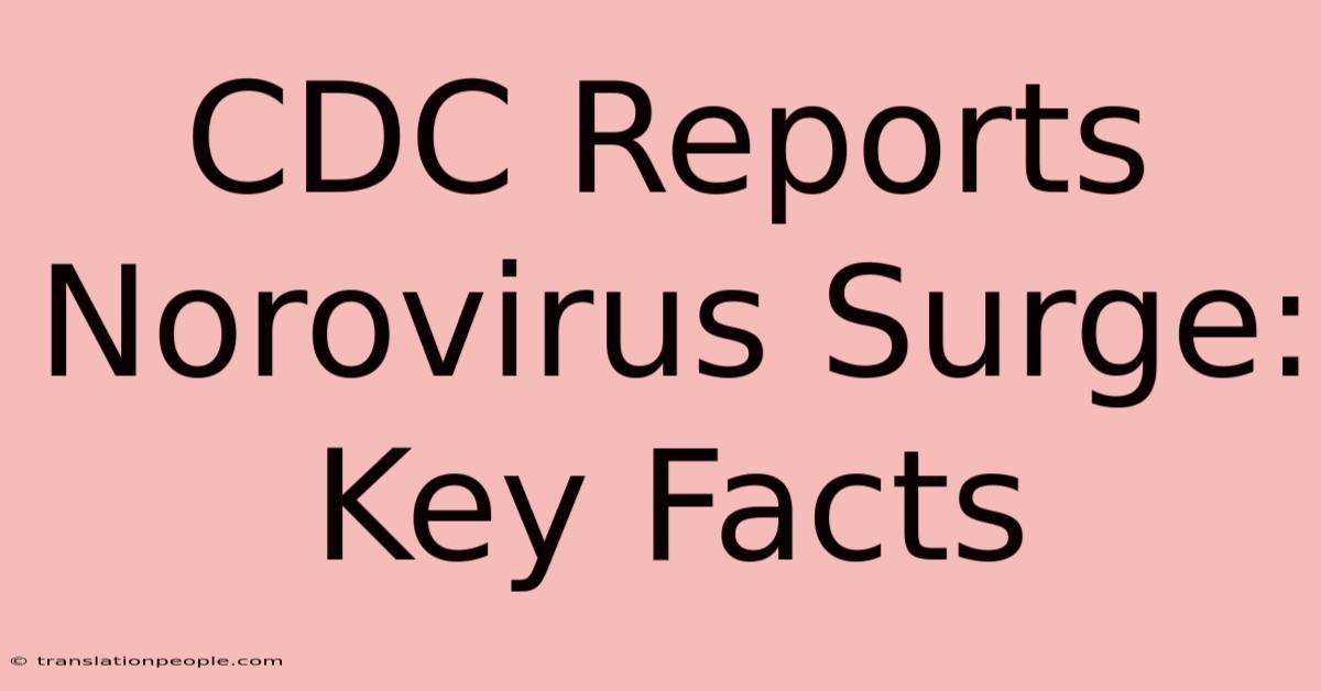 CDC Reports Norovirus Surge: Key Facts