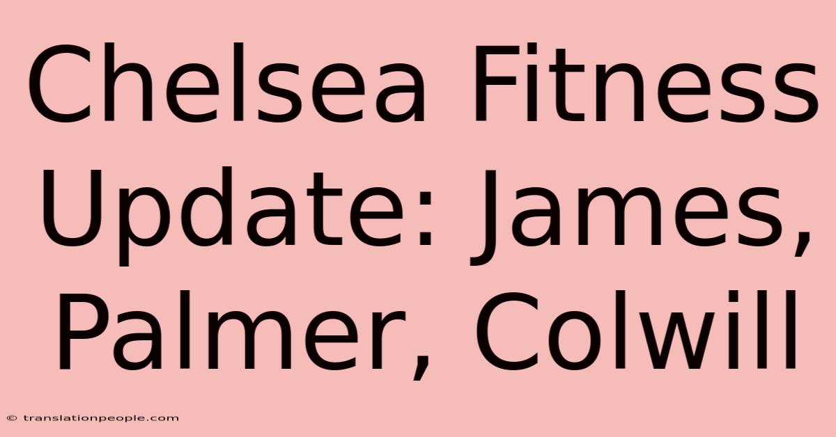 Chelsea Fitness Update: James, Palmer, Colwill