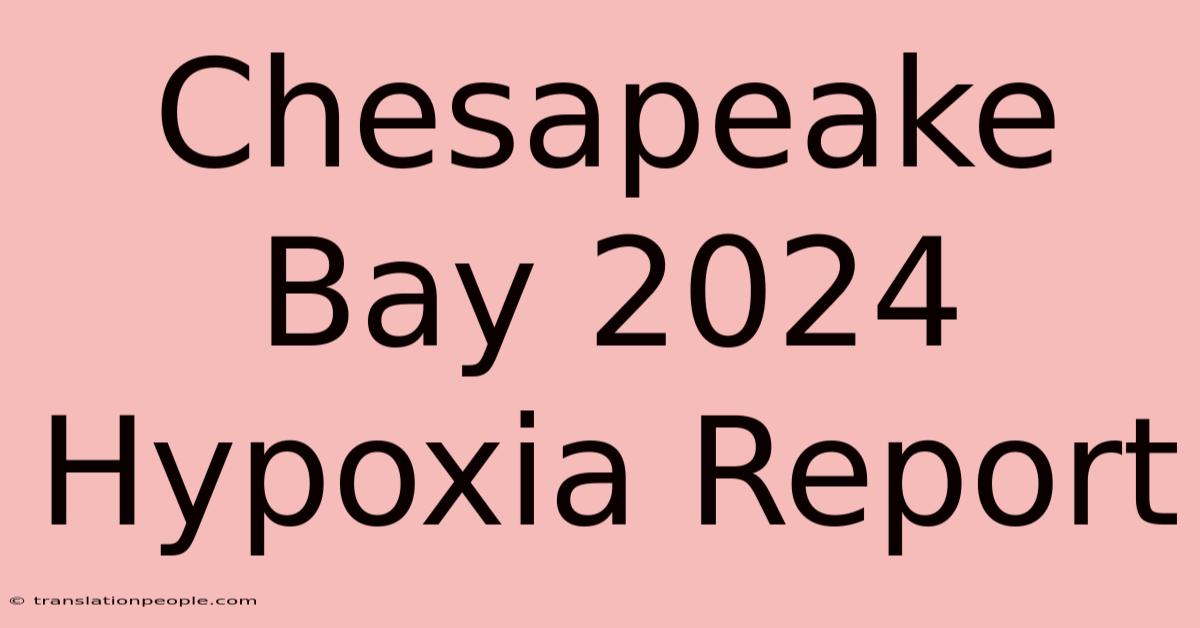 Chesapeake Bay 2024 Hypoxia Report