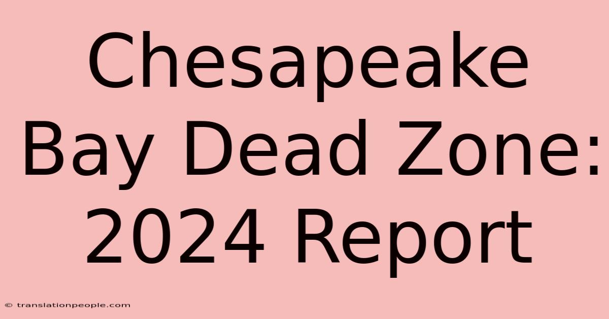 Chesapeake Bay Dead Zone: 2024 Report