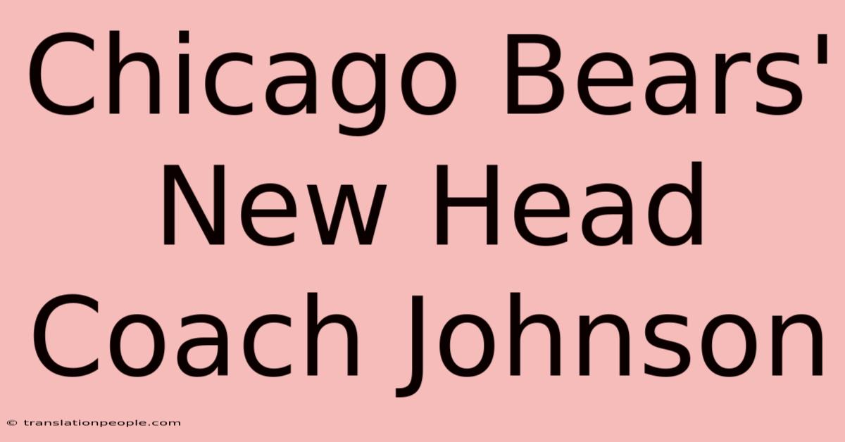 Chicago Bears' New Head Coach Johnson