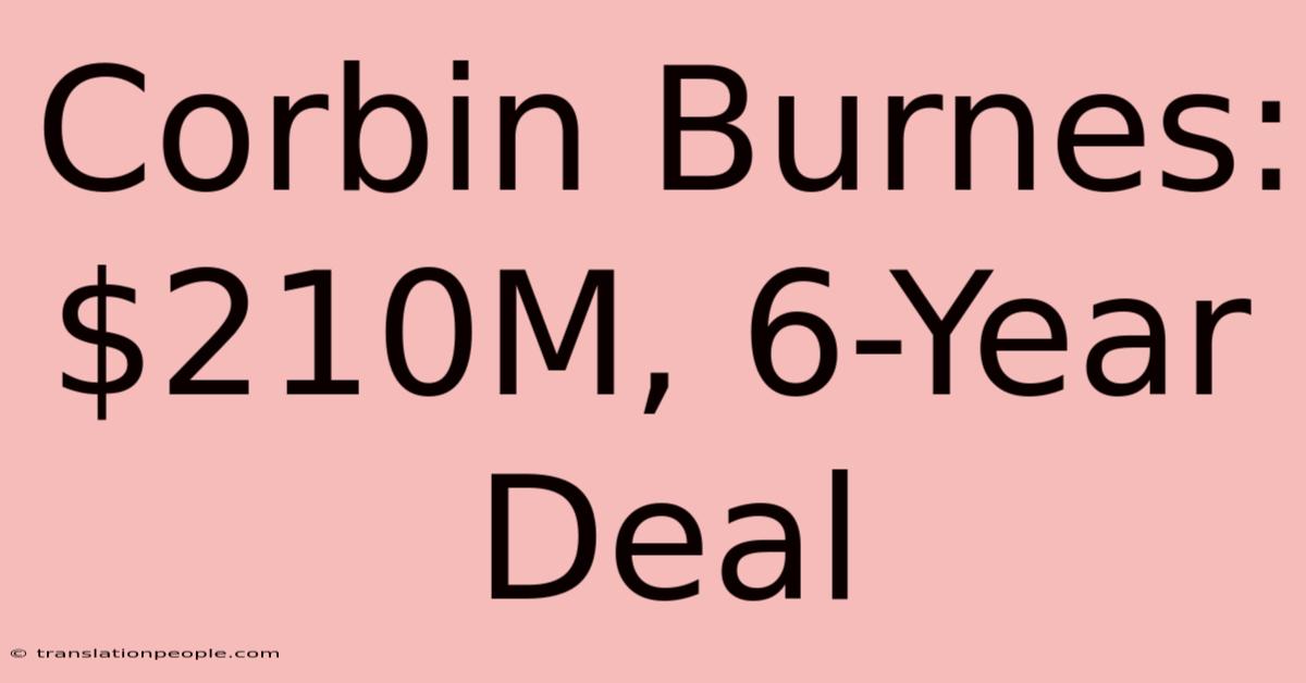 Corbin Burnes: $210M, 6-Year Deal