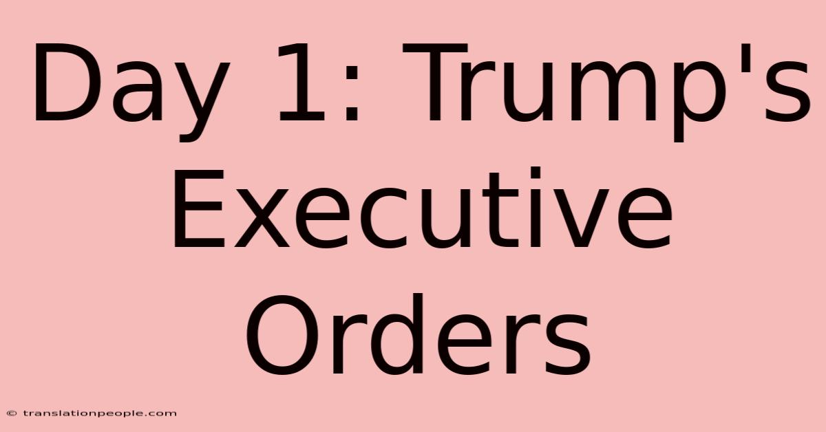 Day 1: Trump's Executive Orders