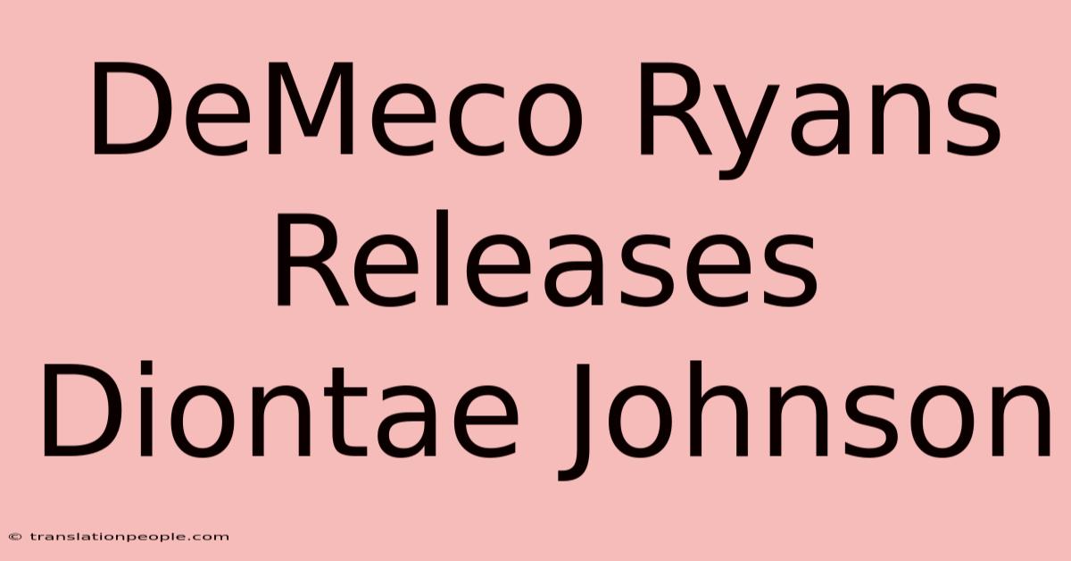 DeMeco Ryans Releases Diontae Johnson