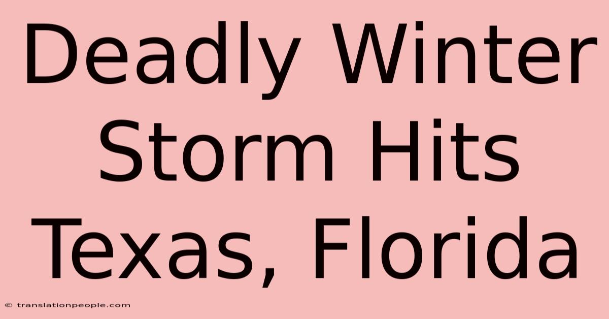 Deadly Winter Storm Hits Texas, Florida