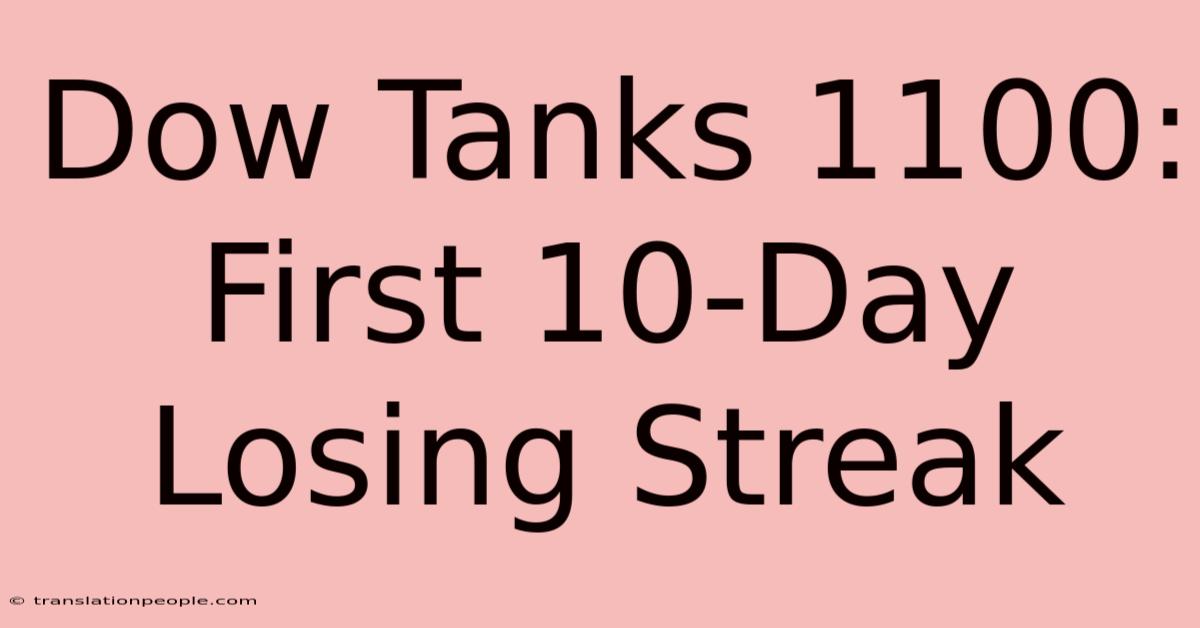 Dow Tanks 1100: First 10-Day Losing Streak