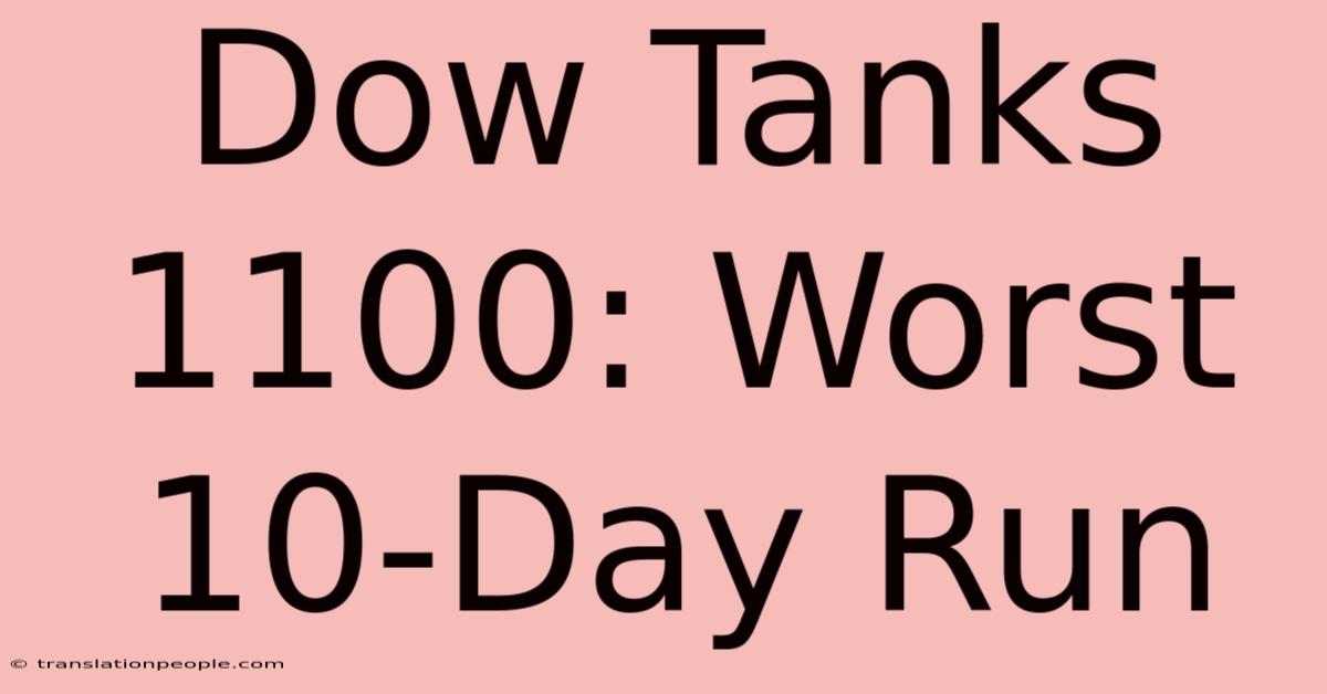 Dow Tanks 1100: Worst 10-Day Run