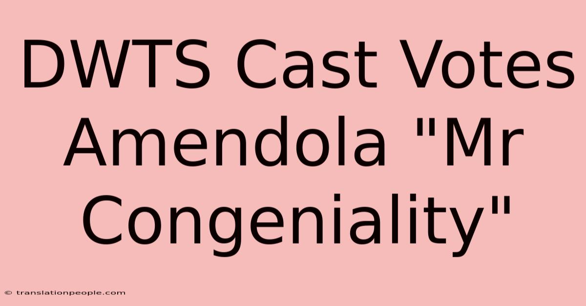 DWTS Cast Votes Amendola 