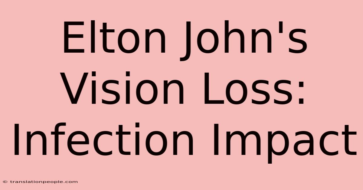 Elton John's Vision Loss: Infection Impact