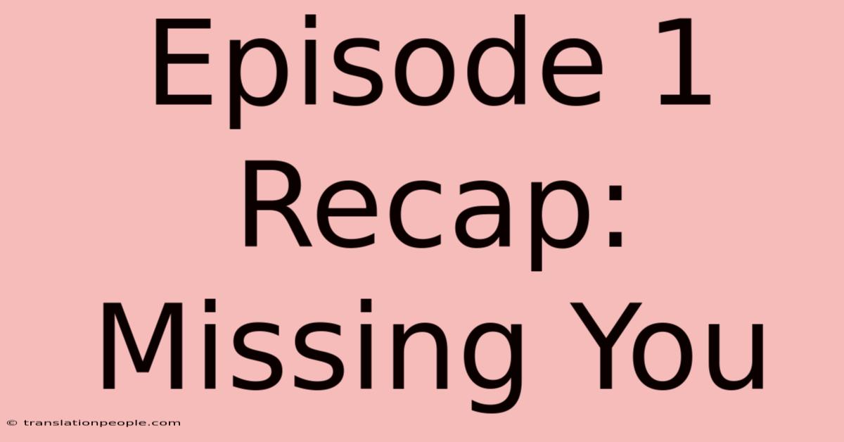 Episode 1 Recap: Missing You