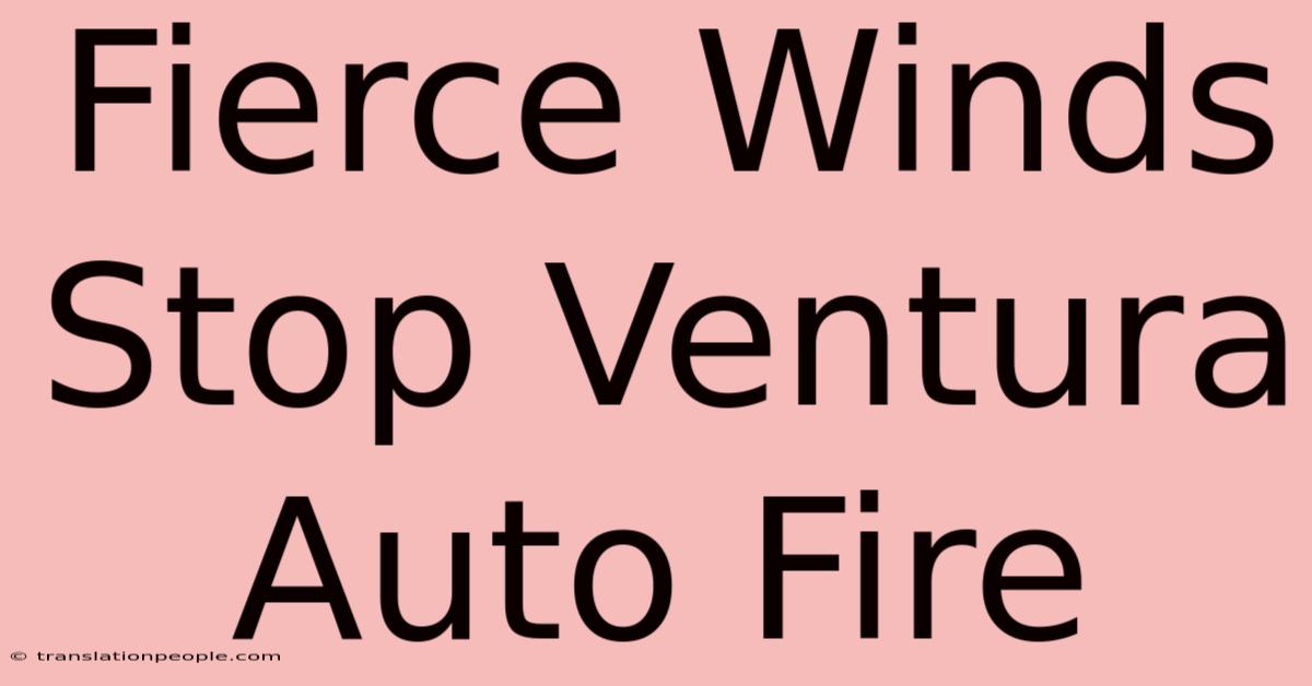 Fierce Winds Stop Ventura Auto Fire