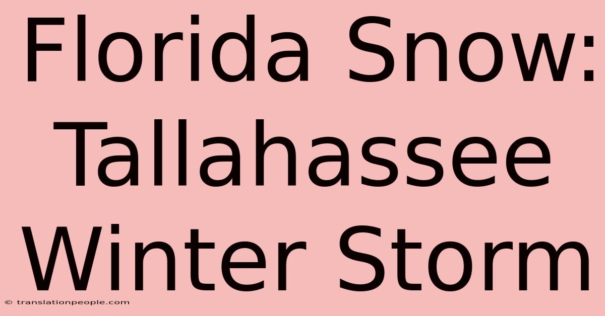 Florida Snow: Tallahassee Winter Storm