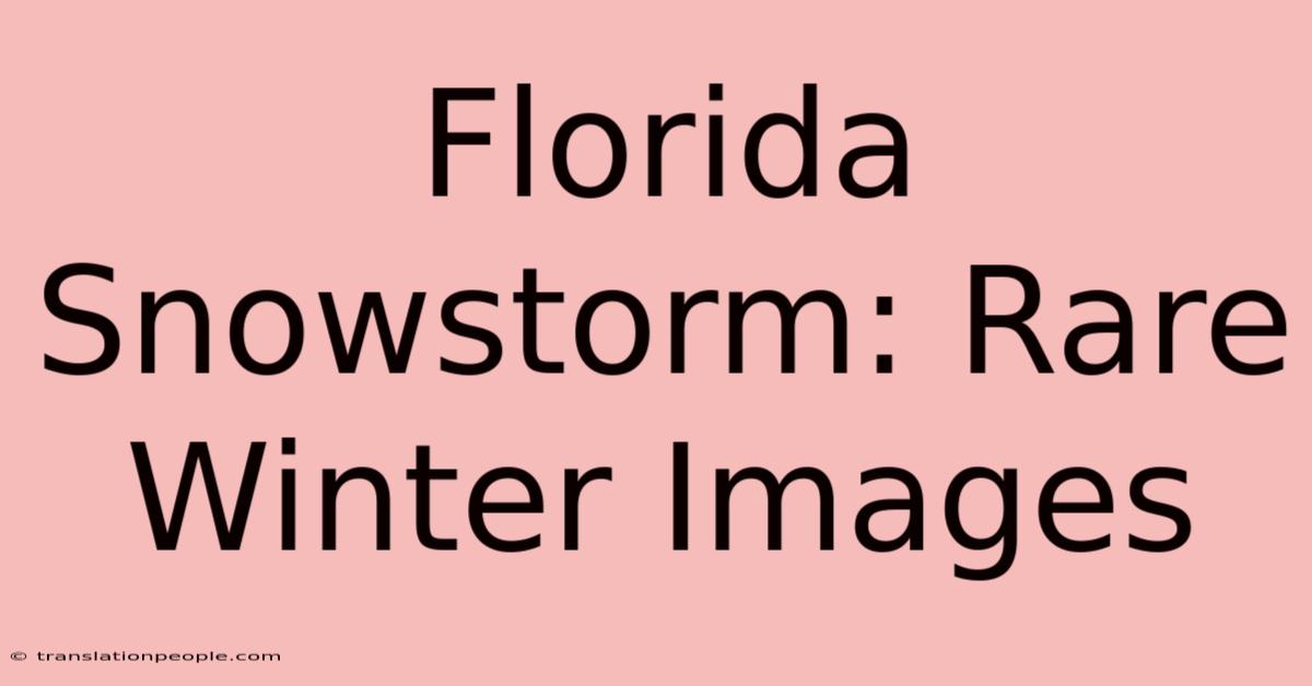 Florida Snowstorm: Rare Winter Images