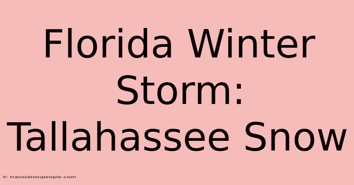 Florida Winter Storm: Tallahassee Snow