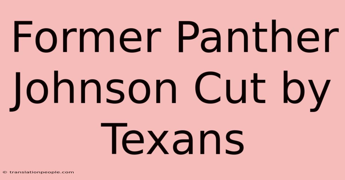 Former Panther Johnson Cut By Texans