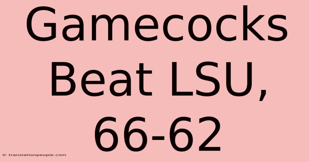 Gamecocks Beat LSU, 66-62