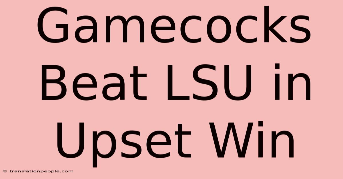 Gamecocks Beat LSU In Upset Win