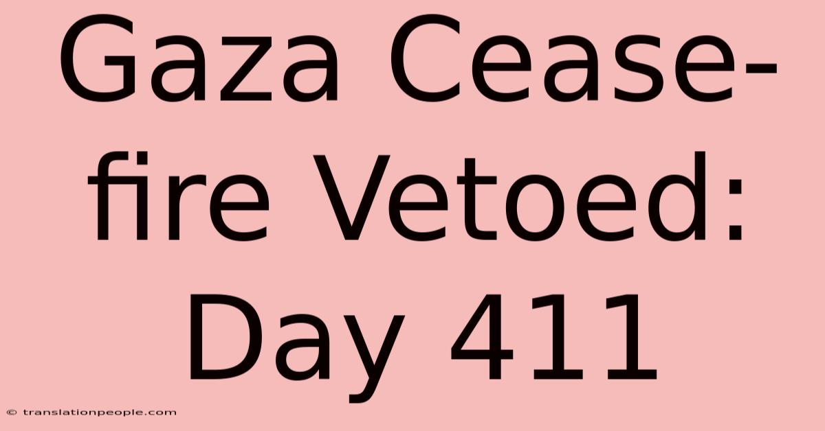 Gaza Cease-fire Vetoed: Day 411