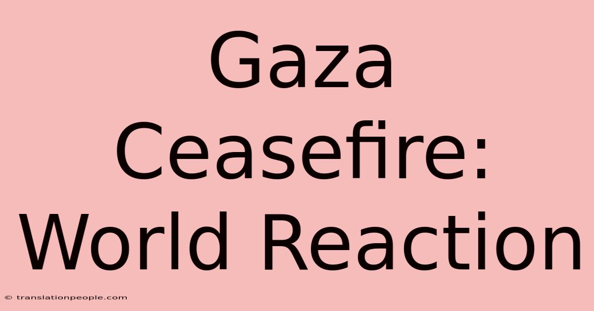 Gaza Ceasefire: World Reaction