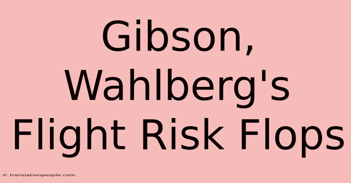 Gibson, Wahlberg's Flight Risk Flops