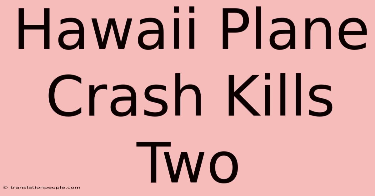 Hawaii Plane Crash Kills Two