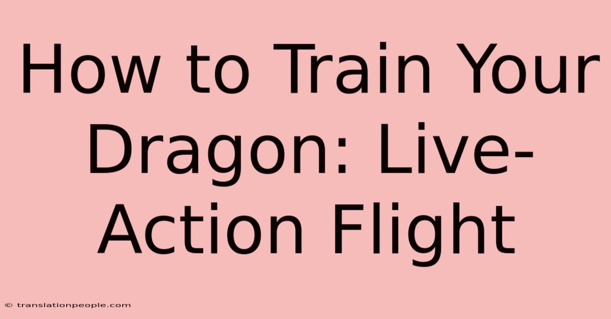 How To Train Your Dragon: Live-Action Flight