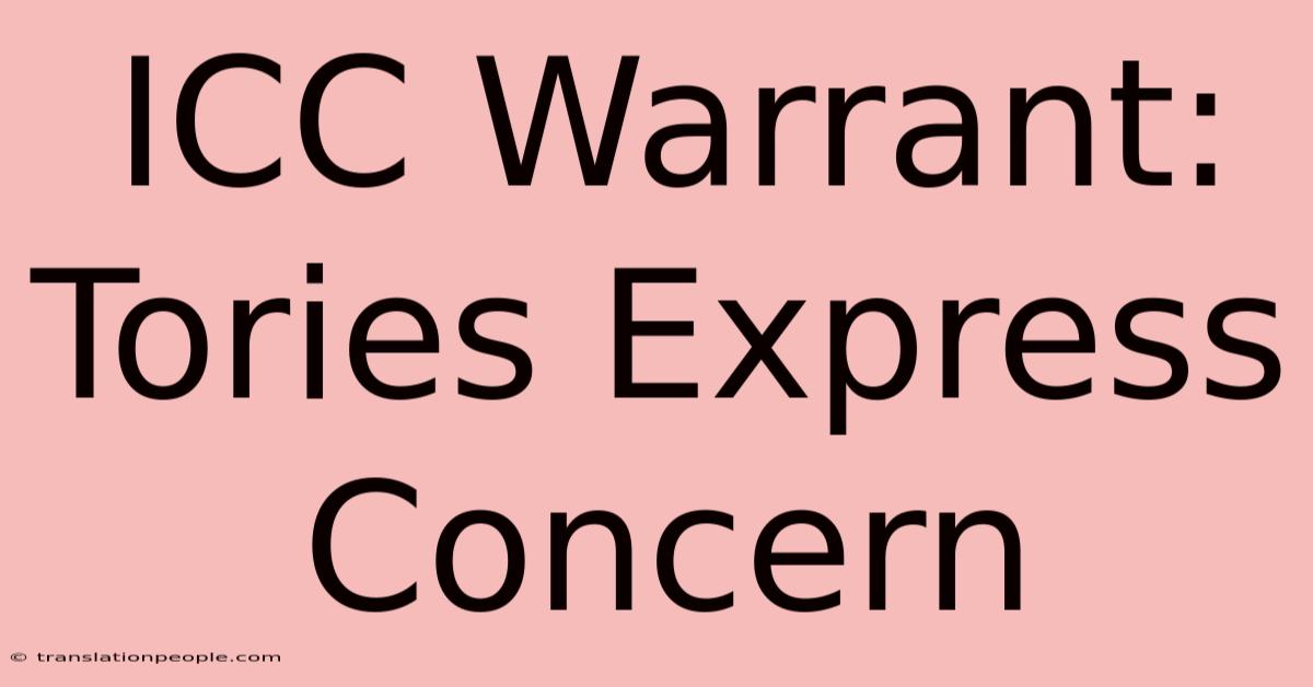 ICC Warrant: Tories Express Concern