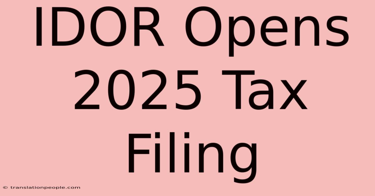 IDOR Opens 2025 Tax Filing