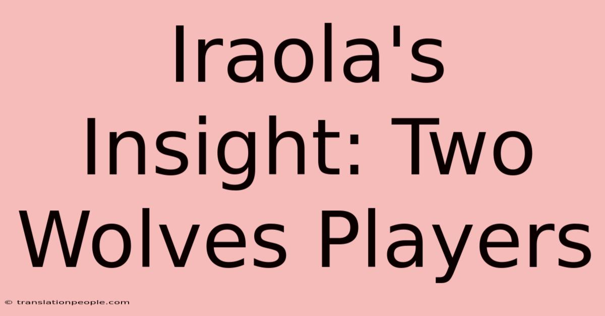 Iraola's Insight: Two Wolves Players