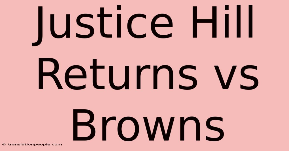 Justice Hill Returns Vs Browns